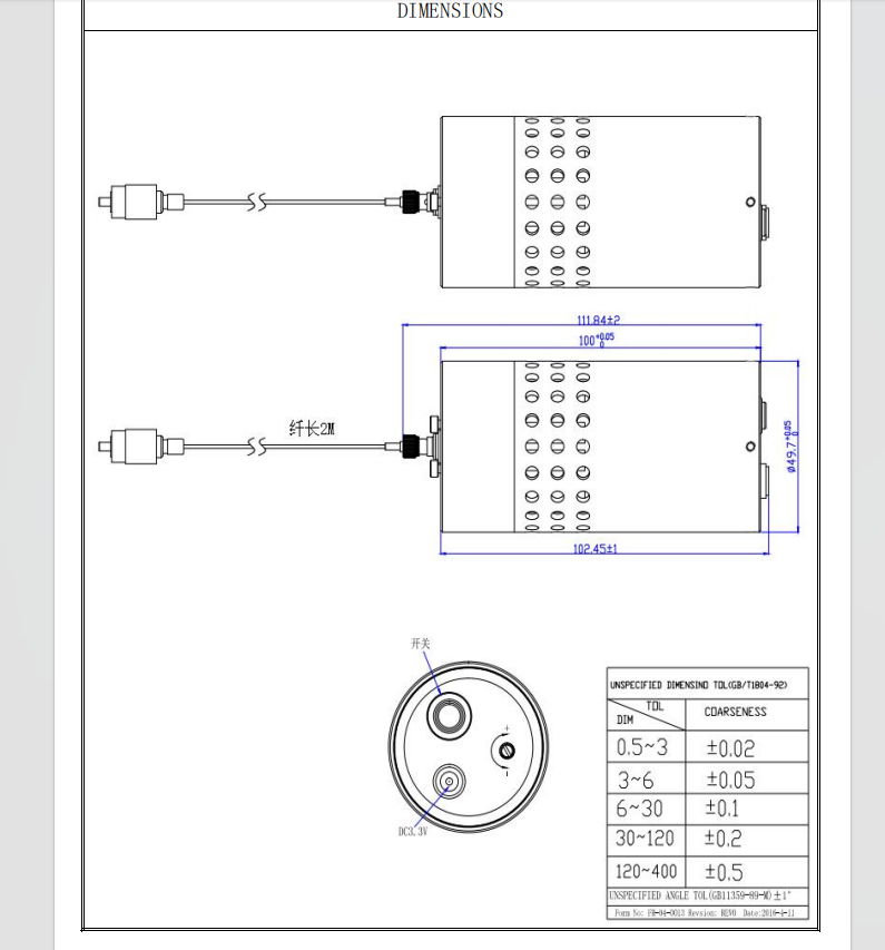 638 nm 0,2 mW Lasermodul