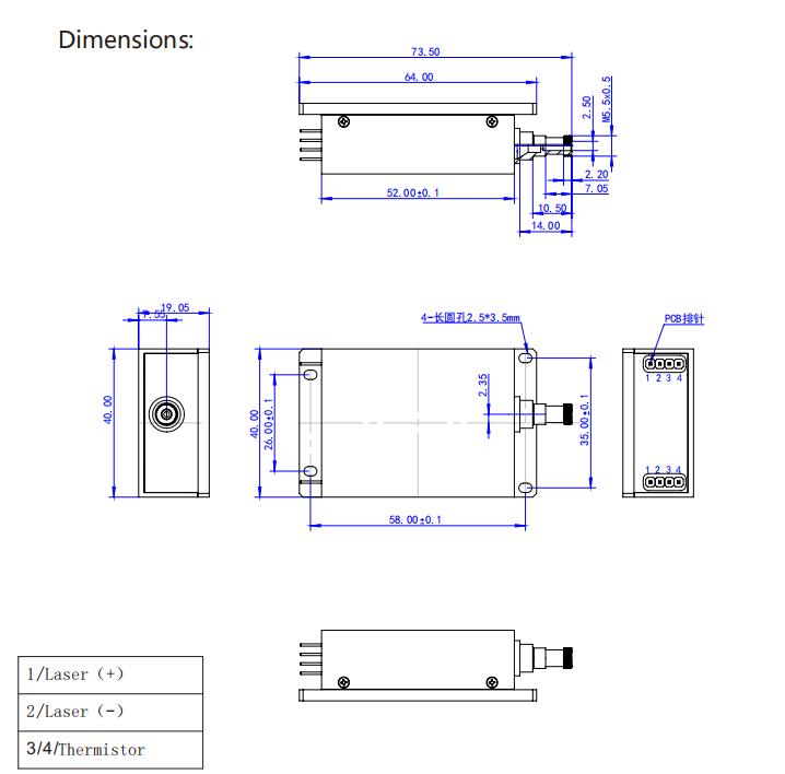 Fasergekoppelte Lasermodul 