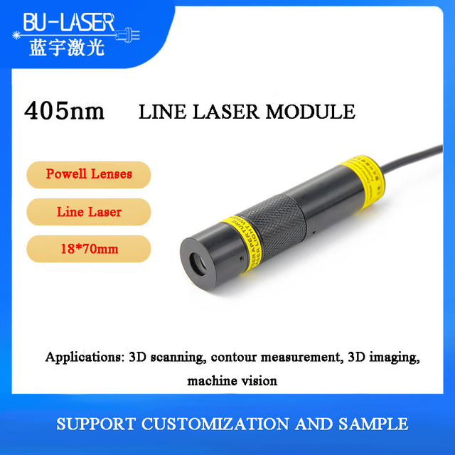 Powell Line Laser 405nm 80 MW 100 MW Blue Line Laser -Modul für die 3D -Inspektion