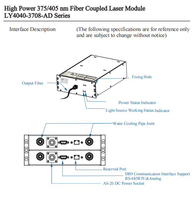 Fasergekoppeltes Diodenlasermodul