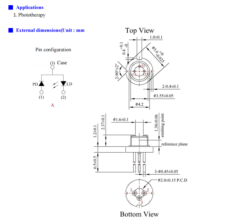 1064nm 50 MW Laserdiode 